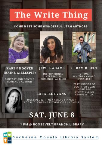 The Write Thing Author Event on June 8, 1 PM