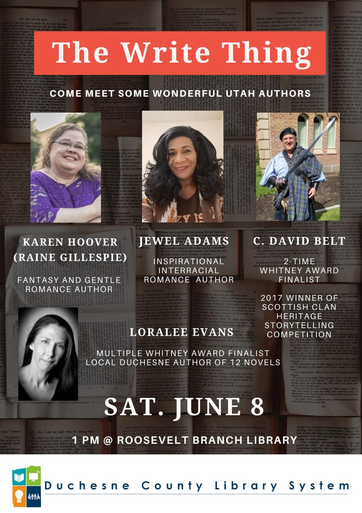 The Write Thing Author Event on June 8, 1 PM